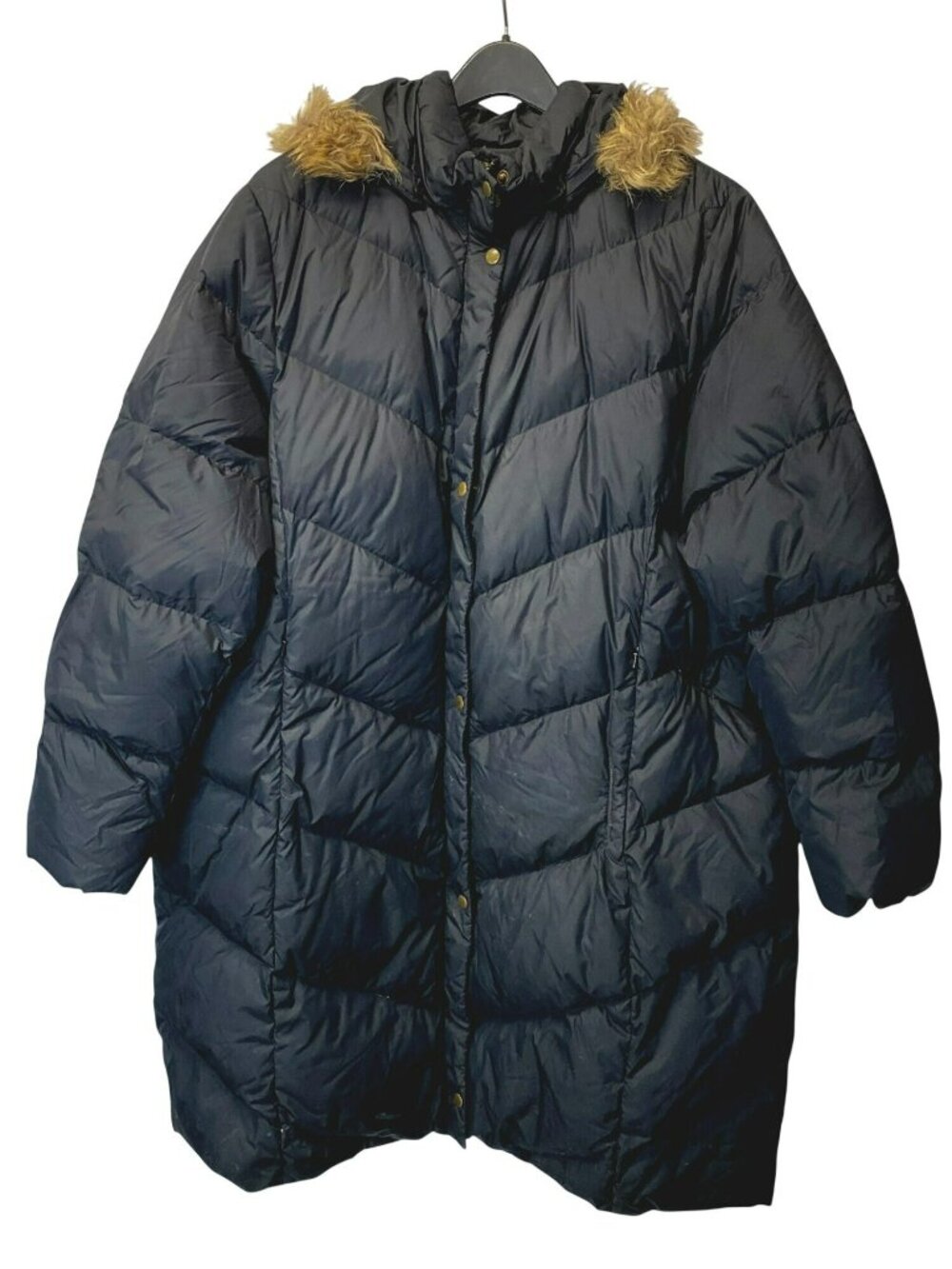 Lands End Black Goosedown Down Quilted Puffer Coat Parka Long Womens 3x 24-26 - Picture 2 of 11